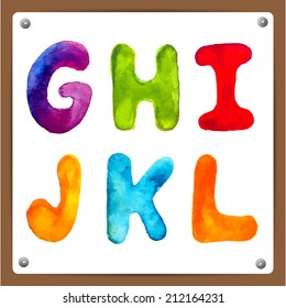 Vector watercolor hand-draw colorful alphabet. Eps10