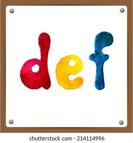Vector watercolor hand-draw colorful alphabet. Eps10