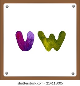 Vector watercolor hand-draw colorful alphabet. Eps10