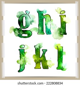 Vector watercolor hand-draw colorful alphabet. Eps10