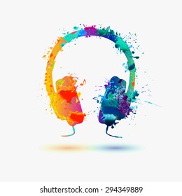 Vector Watercolor Headphone