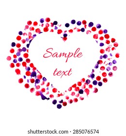 Vector watercolor heart with dots