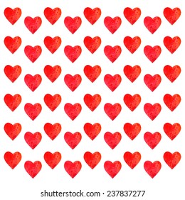 vector watercolor heart pattern on white background