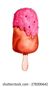 Vector watercolor ice-cream