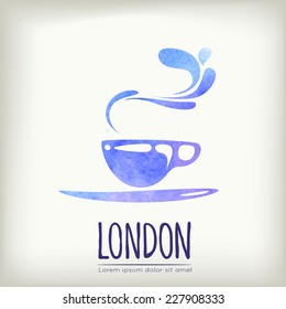 Vector watercolor icon symbol of London / Great Britain