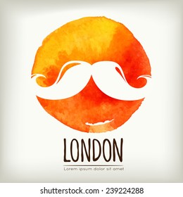 Vector watercolor icon symbol of London / Great Britain