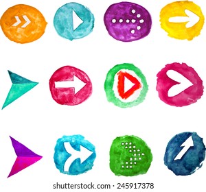 vector watercolor icons