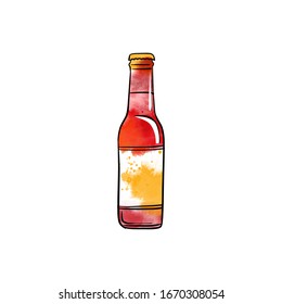 Vector watercolor illustration of alcohol bottles
