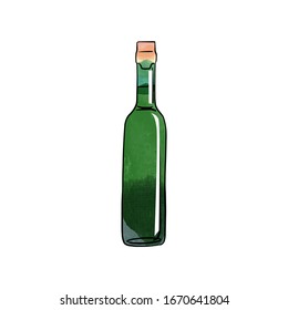Vector watercolor illustration of alcohol bottles