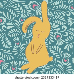 Vector acuarela ilustración de conejito de Pascua