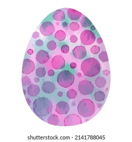 Vector watercolor illustration of easter egg. Colorful image of holiday symbol.