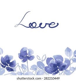 Vector watercolor illustration for Valentine's day, Women's Day, wedding ,birthday, other holiday. Design elements with flowers 