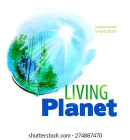 Vector watercolor image. Protection of the environment