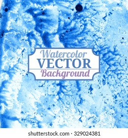 Vector watercolor imitation marble texture blue and ocher