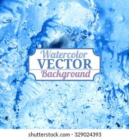 Vector watercolor imitation marble texture blue and ocher