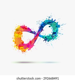 Vector watercolor Infinity Symbol on a white background