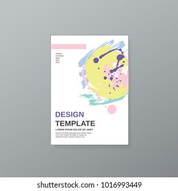 Vector watercolor ink splash dot stain cover template design