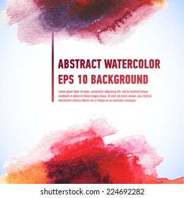 Vector watercolor ink spot. Wet brush stroke on paper texture. Dry brush strokes. Abstract composition for design elements. Vector illustration clip-art design element 10 eps