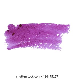 Vector watercolor ink spot. Wet brush stroke on paper texture. Dry brush strokes. Abstract composition for design elements