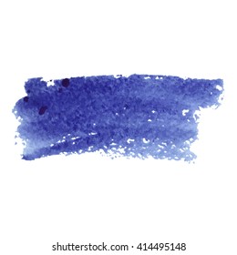 Vector watercolor ink spot. Wet brush stroke on paper texture. Dry brush strokes. Abstract composition for design elements