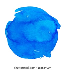 Vector Watercolor Isolated Circle - Abstract Hand Drawn Background 