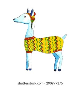 vector watercolor lama