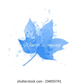 vector watercolor leaf on white background