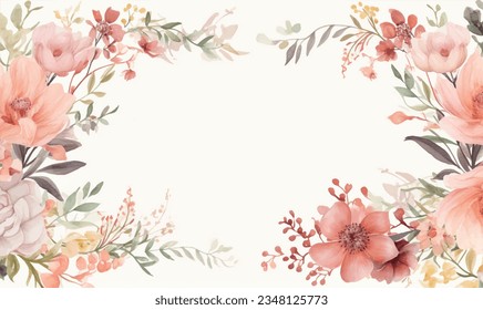 Flores y hojas de acuarela vectorial, fondo, textura, patrón. Para el diseño.