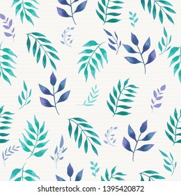 vector watercolor leaves pattern  style  endless print.