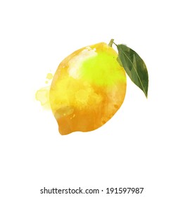 vector watercolor lemon