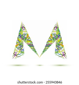 Vector watercolor letter M for company's logo.