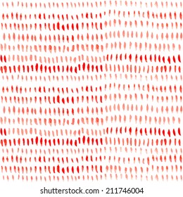 Vector watercolor lineart seamless pattern. Retro hand drawn stroke background. Grunge dash stain watercolors. Red lines painted texture.