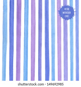 Vector watercolor lines background. Abstract multicolor texture. Fun colorful lines background for your design