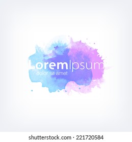 Vector watercolor logo design template