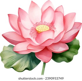 vector watercolor lotus flower on a white background