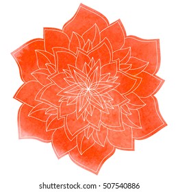 Vector watercolor mandala.Decorative round ornament.