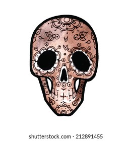 Vector watercolor Mexican skull. Skull. Vector illustration