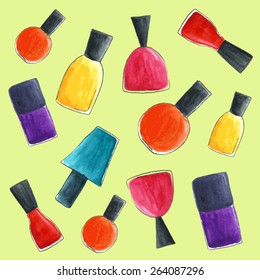 vector watercolor nail polish
