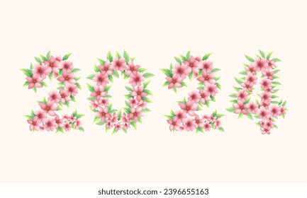 vector watercolor new year 2024 background