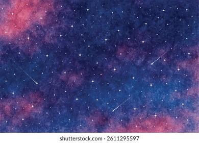 vector watercolor night sky illustration