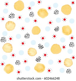 vector watercolor orange dots