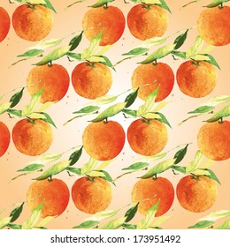 vector watercolor orange pattern.  Seamless   pattern for fabric, paper and other printing and web projects.