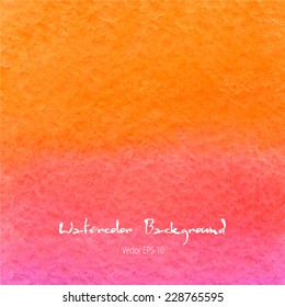 Vector Watercolor Orange And Pink Gradient Background