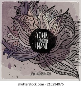 Vector watercolor paint abstract floral design