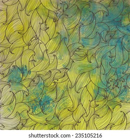 vector watercolor paint background with flowing lines