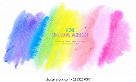 Vector Watercolor paint brush strokes from a hand drawn isolated on white background.