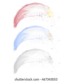 Vector watercolor paint splash set