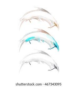 Vector watercolor paint splash set