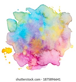 Vector watercolor paint splash texture isolated on white - abstract art element for Your design