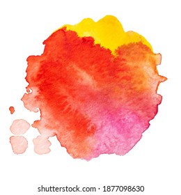 Pintura de color de agua vectorial textura de salpicadura aislada en blanco - elemento de arte de color abstracto para Su diseño